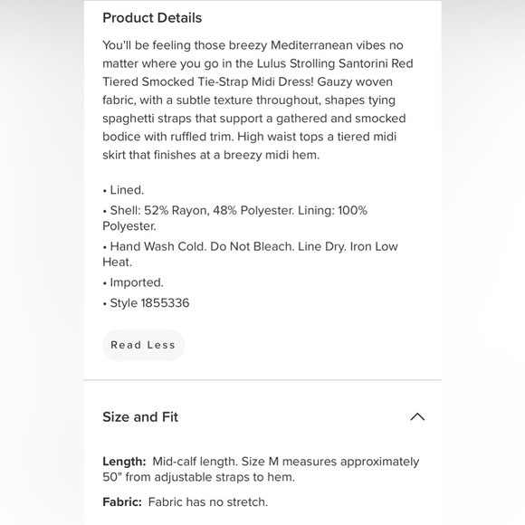 Lulu’s Strolling Santorini Red Tiered Smock Tie-Strap Midi Dress - Picture 7 of 7